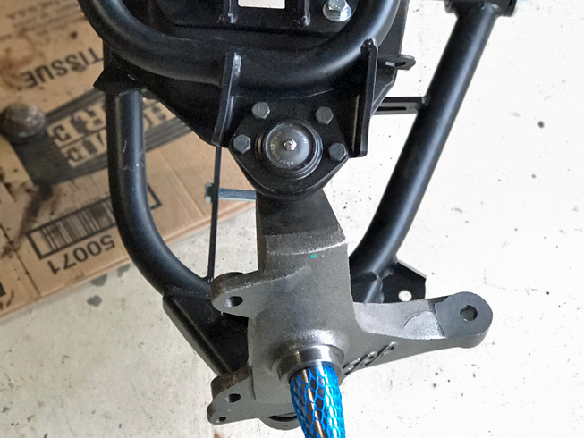 Drop spindle lowers truck 2.5 inches