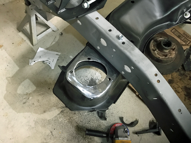 Coilover holes cut